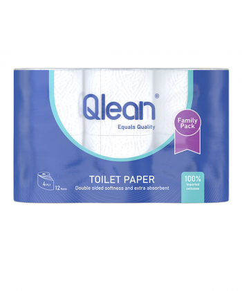 دستمال توالت چهار لایه کیولین Qlean بسته 12 عددی