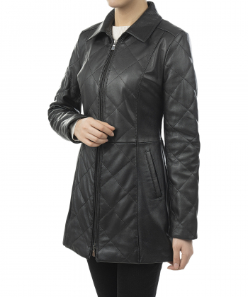 مانتو کوتاه چرم طبیعی زنانه چرم مشهد مدل B0473