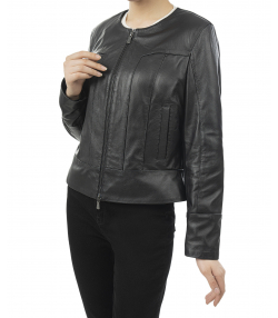 کت زنانه چرم طبیعی چرم مشهد Mashad Leather مدل C0213