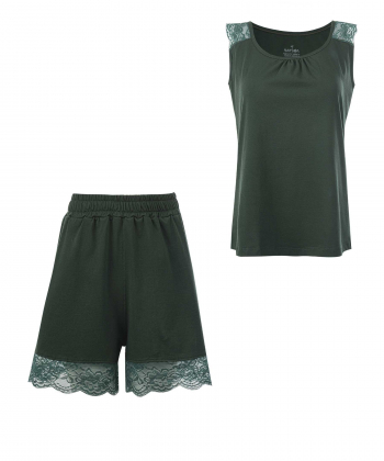 ست تیشرت و شلوارک نخی راحتی زنانه ناربن مدل 3819