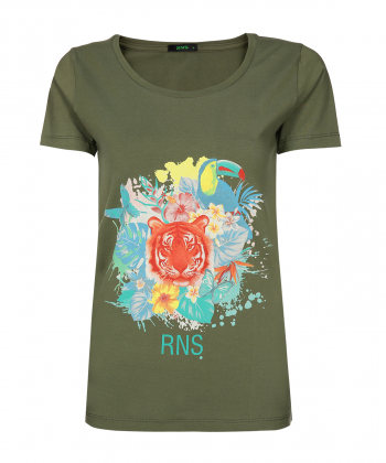 تیشرت آستین کوتاه زنانه طرح دار آر ان اس RNS کد 102074