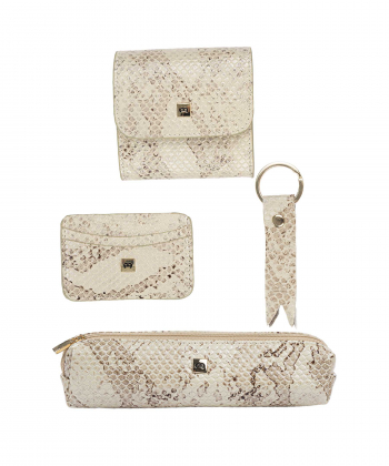 ست هدیه چرم طبیعی زنانه منط Mante مدل x101