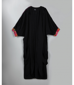 مانتو عبایی مشکی گردیه Gordye