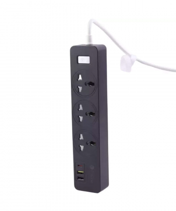 چند راهی برق ارت دار سه سوکت، دو یو اس بی و یک تایپ سی پرووان PPS615C