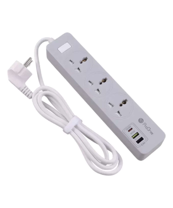 چند راهی برق ارت دار سه سوکت، دو یو اس بی و یک تایپ سی پرووان PPS615C