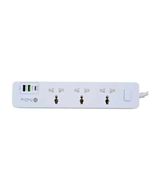 چند راهی برق ارت دار سه سوکت، دو یو اس بی و یک تایپ سی پرووان PPS615C
