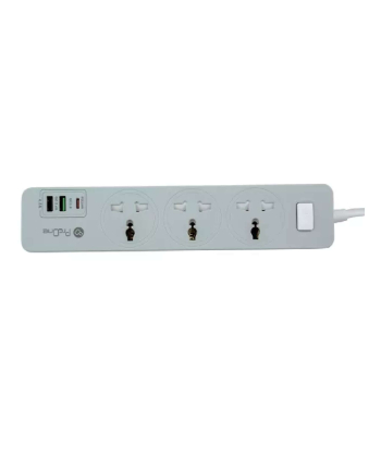چند راهی برق ارت دار سه سوکت، دو یو اس بی و یک تایپ سی پرووان PPS615C