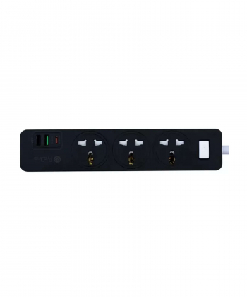 چند راهی برق ارت دار سه سوکت، دو یو اس بی و یک تایپ سی پرووان PPS615C