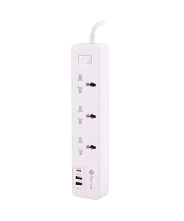 چند راهی برق ارت دار سه سوکت، دو یو اس بی و یک تایپ سی پرووان PPS615C