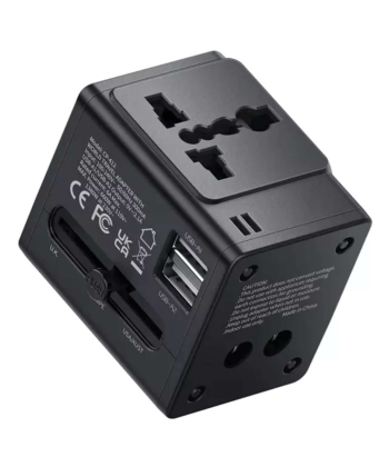 تبدیل پریز برق چندکاره و شارژر دیواری مسافرتی جهانی فست یو اس بی 2.1 آمپر مک دودو CP-412