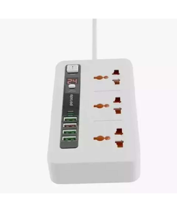 چند راهی برق سه سوکت، 4 یو اس بی، 1 تایپ سی دو متری پرودو Porodo FWCH013 Multi-Port Power HUB 4 USB-A/USB-C Kit 2M