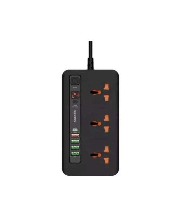 چند راهی برق سه سوکت، 4 یو اس بی، 1 تایپ سی دو متری پرودو Porodo FWCH013 Multi-Port Power HUB 4 USB-A/USB-C Kit 2M