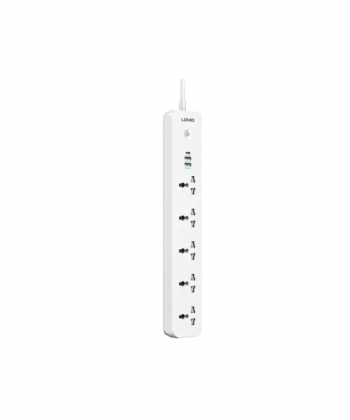 چند راهی برق پنج سوکت، دو یو اس بی و یک تایپ سی الدنیو LDNIO SC5319 5 Port + 3 USB Power Socket Plug Extension Wall Charger