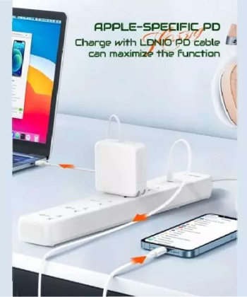 چند راهی برق پنج سوکت، دو یو اس بی و یک تایپ سی الدنیو LDNIO SC5319 5 Port + 3 USB Power Socket Plug Extension Wall Charger