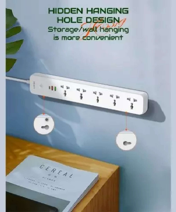 چند راهی برق پنج سوکت، دو یو اس بی و یک تایپ سی الدنیو LDNIO SC5319 5 Port + 3 USB Power Socket Plug Extension Wall Charger