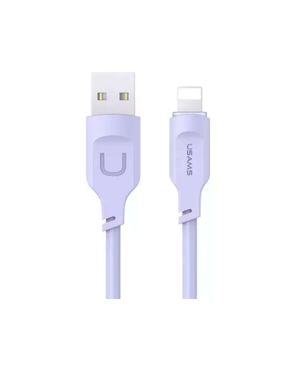 کابل شارژ سریع لایتنینگ ال ای دار 1.2 متری یوسامز USAMS US-SJ565 USB to Lightning fast charging cable 2.4A