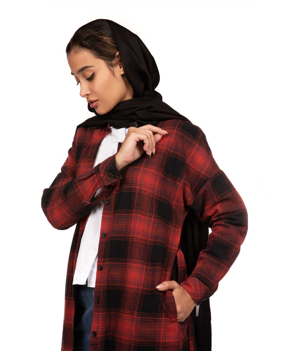 مانتو زنانه کوتاه چهارخانه جین وست Jeanswest