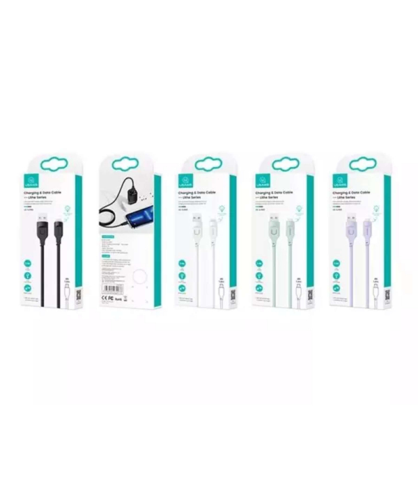 کابل شارژ سریع لایتنینگ ال ای دار 1.2 متری یوسامز USAMS US-SJ565 USB to Lightning fast charging cable 2.4A