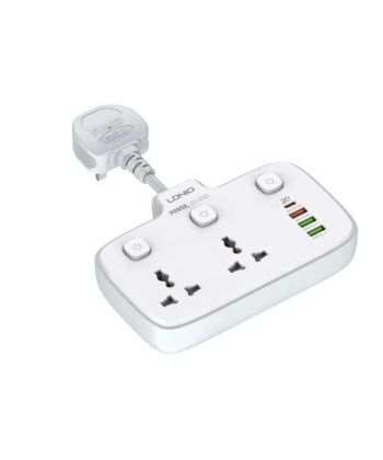 چند راهی برق دو سوکت و چهار پورت شارژ گوشی موبایل الدنیو LDNIO SC2413 Universal Power Strip
