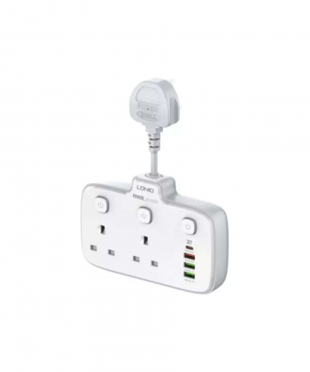 چند راهی برق دو سوکت و چهار پورت شارژ گوشی موبایل الدنیو LDNIO SC2413 Universal Power Strip