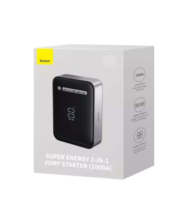 جامپ‌استارتر، کمپرسورباد و پاوربانک 8000 فوق انرژی خودرو بیسوس Baseus super energy 2-in-1 jump starter 1000A BS-CH003 CGCN000001