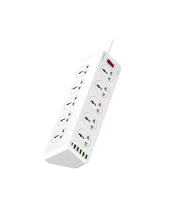 چندراهی برق 10 سوکت، 5 یواس بی و 1 تایپ ‎سی الدنیو Ldnio Power Strip 2500W 2m UK Plug SC10610