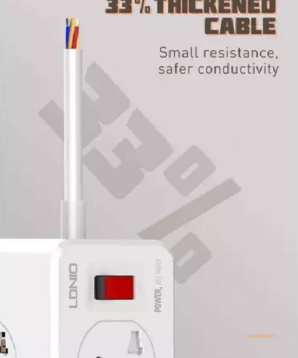 چندراهی برق 10 سوکت، 5 یواس‌بی و 1 تایپ‌‎سی الدنیو Ldnio Power Strip 2500W 2m UK Plug SC10610