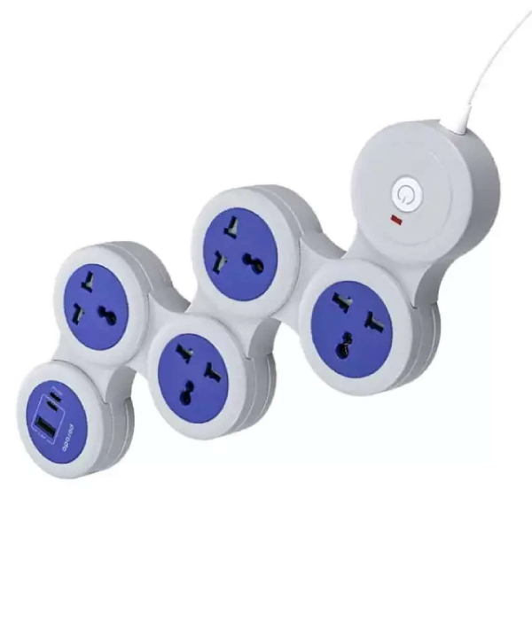 چندراهی و محافظ برق 2500 وات 1 یو اس بی، 2 تایپ سی 20 وات و 4 سوکت برق 1.8 متری پرودو PD-FWCH020-GY