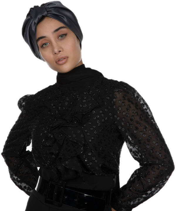 بلوز زنانه مجلسی مشکی گردیه Gordye