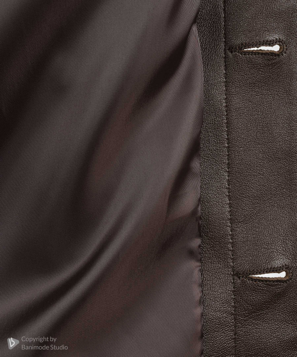 پالتو مردانه چرم طبیعی چرم مشهد Mashad Leather مدل K0635
