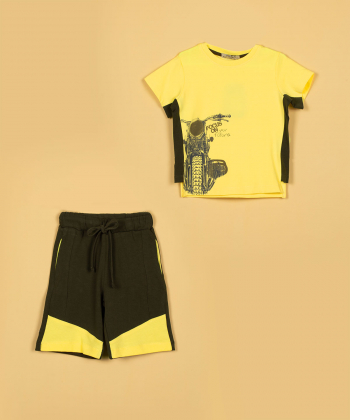 ست دو تکه تیشرت و شلوارک پسرانه پیانو Piano