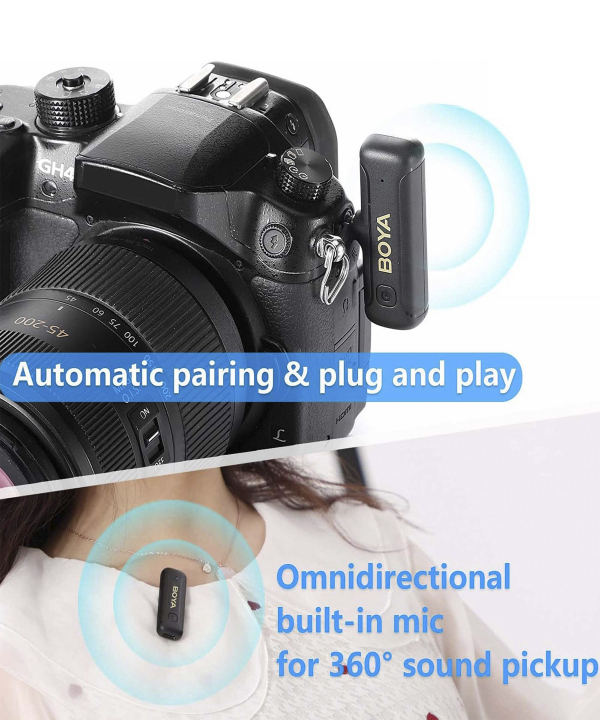 میکروفون یقه ای بی سیم بویا مدل BY-WM3T2-M2