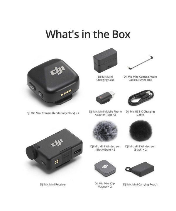میکروفون یقه‌ای بی سیم دو کاربره دی جی آی مدل DJI MIC MINI
