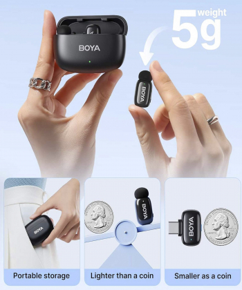 میکروفون یقه ای دو کاربره بویا مدل BOYA MINI رابط Type C
