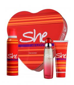 ست هدیه ادوتویلت زنانه شی She مدل She is Love حجم 50 میلی لیتر