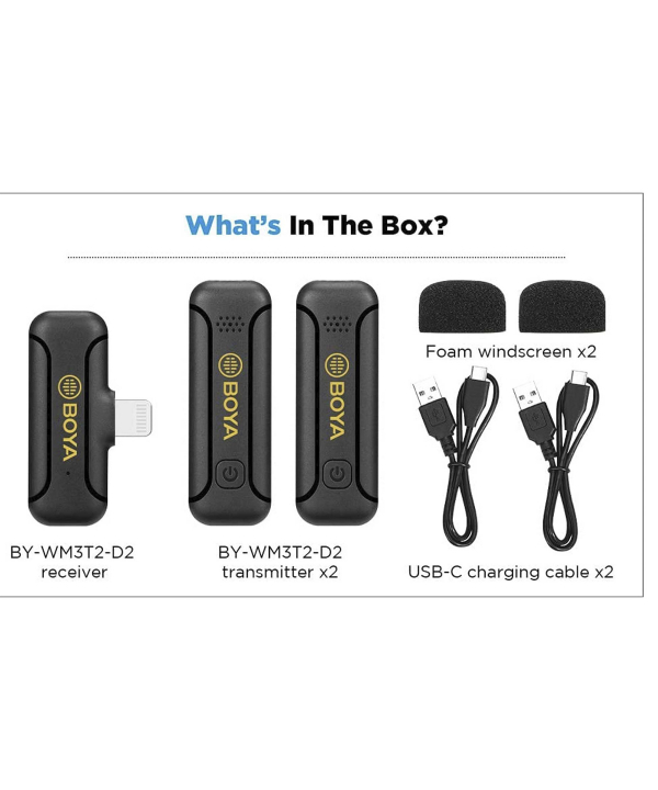میکروفون یقه ای بی سیم بویا مدل BY-WM3T2-D2 رابط Lightning