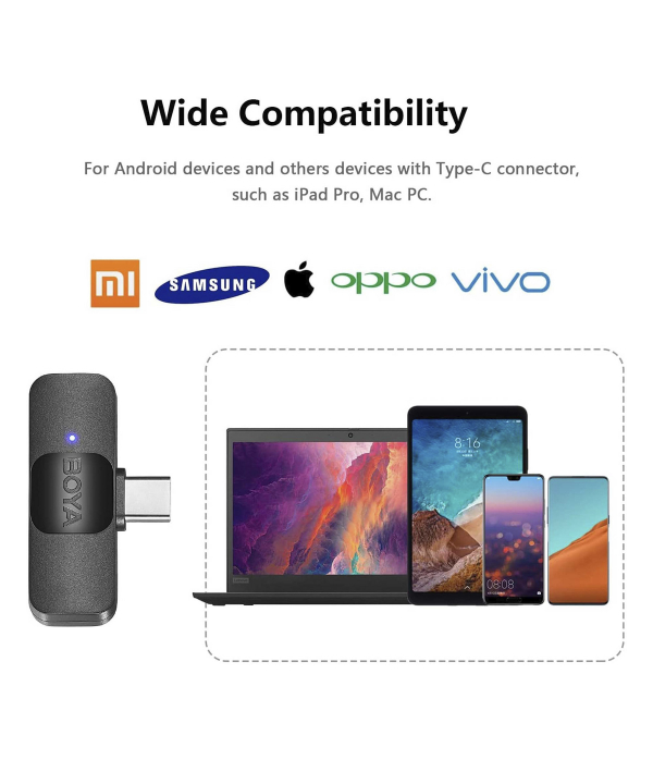 میکروفون یقه ای بی سیم بویا مدل BY-V20 رابط Type-C