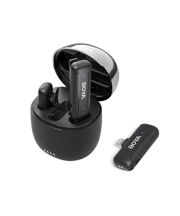 میکروفون یقه ای بی سیم بویا مدل BY-WM3T-D2 رابط Lightning با باکس شارژ