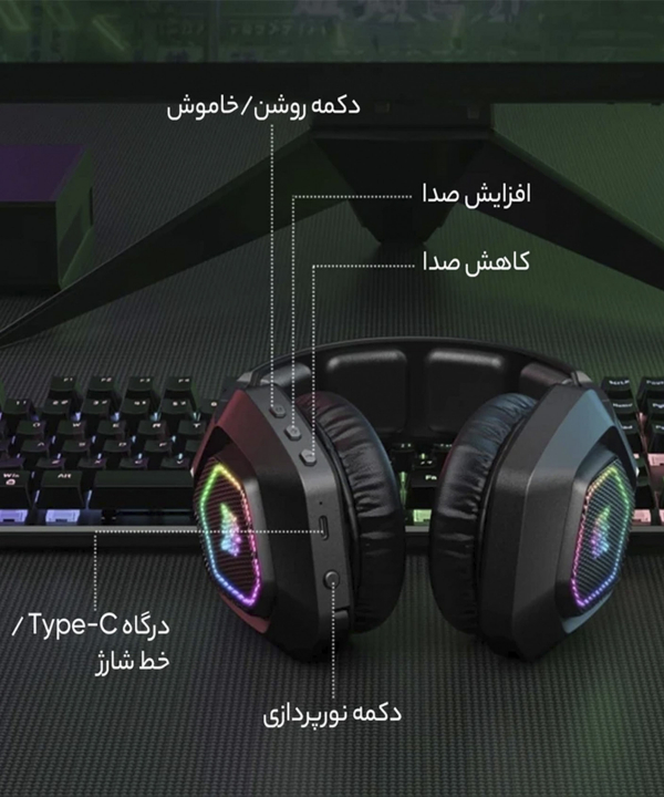 هدست گیمینگ بی سیم اونیکوما مدل B100 RGB