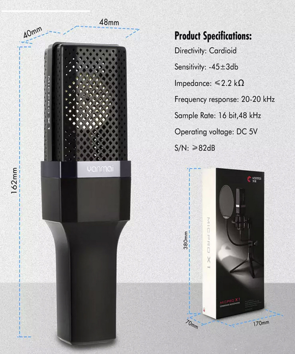 میکروفون استودیویی یانمای مدل MICPRO X1