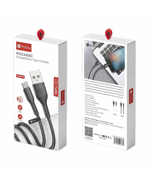 کابل تبدیل USB به Type C پرووان مدل PCC400C طول 1 متر