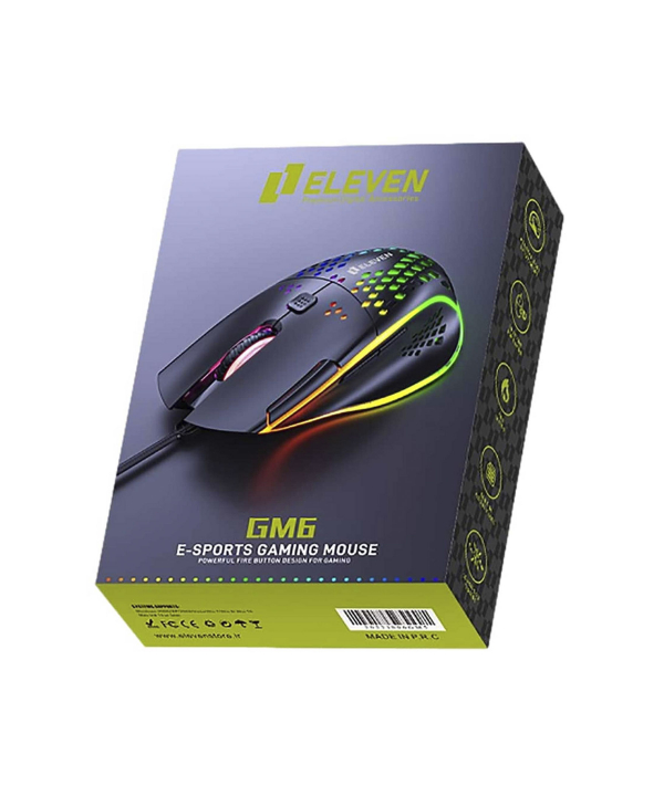 ماوس گیمینگ با سیم الون مدل GM6 RGB