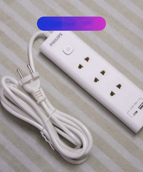 محافظ برق 3تایی فیلیپس به همراه USB مدل CHP4330WB کابل 3 متری