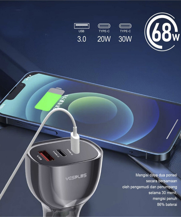 شارژر فندکی یس پلاس مدل YS1209