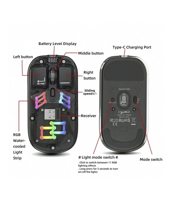 ماوس بی سیم سایلنت فشن مدل XWD118 M08 RGB