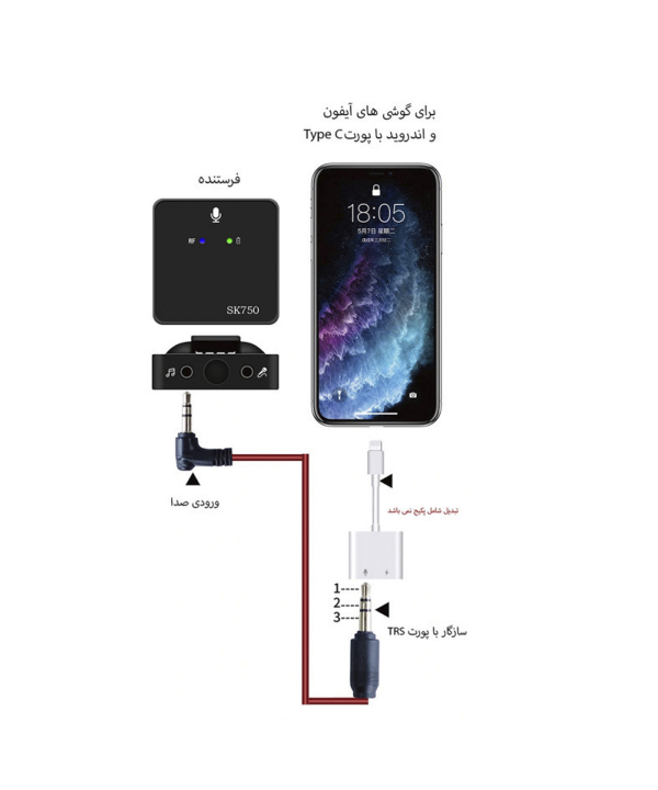 میکروفون یقه ای بی سیم مدل SK750 Z2