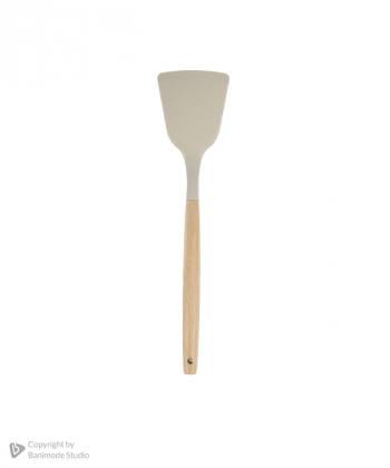 ست کفگیر و ملاقه سیلیکونی کیچن ویر kitchen ware با دسته بامبو سری 12 عددی