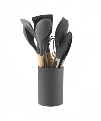 ست کفگیر و ملاقه کیچن ویر Kitchen Ware با دسته بامبو سری 12 عددی