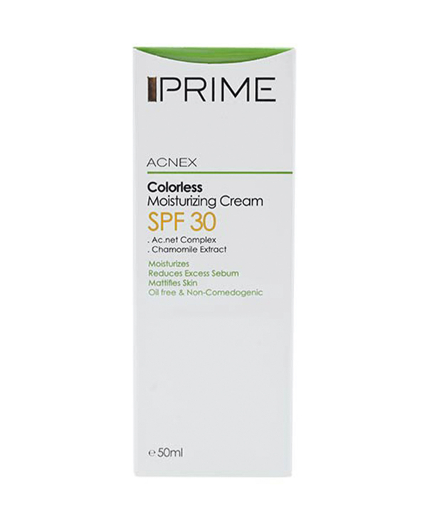 کرم مرطوب‌کننده فاقد رنگ پریم Prime با SPF30 حجم 50 میلی‌لیتر