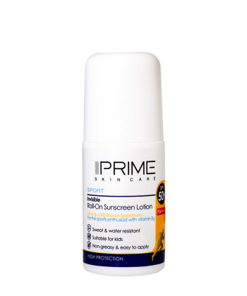 لوسیون رولی ضد آفتاب فاقد رنگ پرایم Prime با +SPF50 حجم 50 میلی لیتر